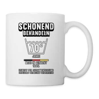 70. Geburtstag Waschen Lustig Spruch Geschenk - Tasse - Weiß - Rechts