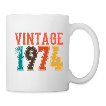 BORN IN 1974 Geburtstag Geschenk Vintage Männer - Tasse - Weiß - Rechts