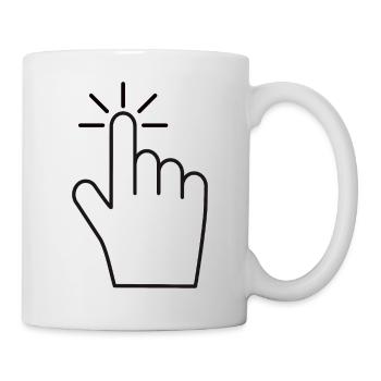 Cliquez ici - Icône de clic de l’index - Mug blanc - blanc - Droite