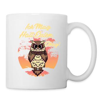 Ich mag halt Eulen okay? - Tasse - Weiß - Rechts