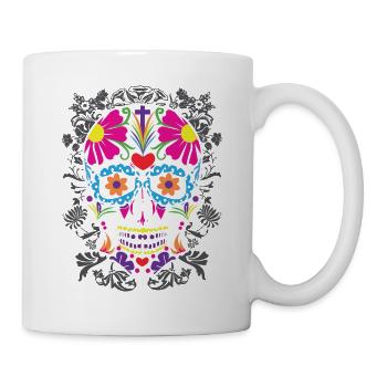 Crâne de sucre dia de los muertos - Mug blanc - blanc - Droite