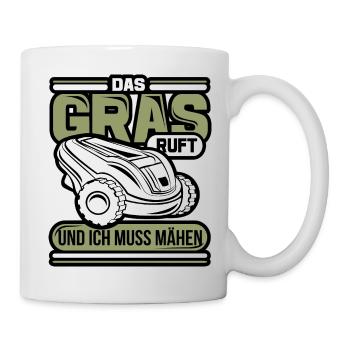 Mähroboter Rasenroboter Rasenmäher Rasentraktor - Tasse - Weiß - Rechts