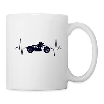 Motorrad Herzschlag - Tasse - Weiß - Rechts