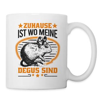 Zuhause ist wo meine Degus sind Degu Geschenk - Tasse - Weiß - Rechts