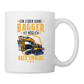 Baggerführer Bagger Spruch Baggerfahrer Geschenk - Tasse - Weiß - Rechts