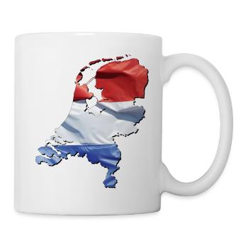 Niederlande | echte Flagge | Flag Map - Tasse - Weiß - Rechts
