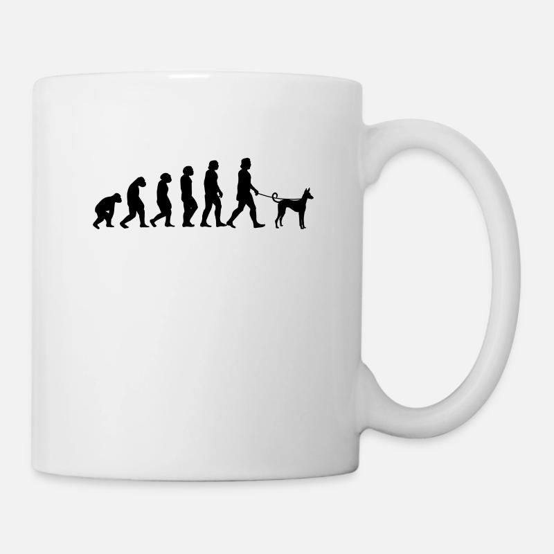 Podenco Evolution spanischer Jagdhund Geschenk - Tasse - Weiß