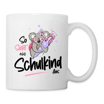 Schooling first class motif with koala - Mug - white - Right