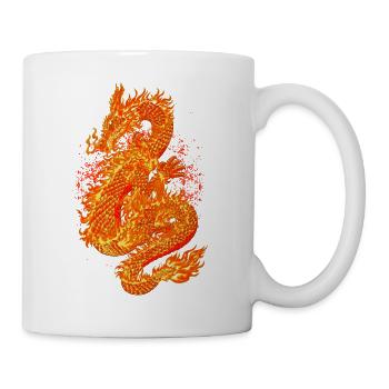 dragon Feuerdrache Feuer - Tasse - Weiß - Rechts
