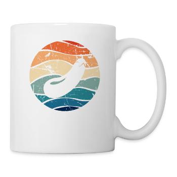 Aubergine Gemüse Vegetarier Veganer Retro Geschenk - Tasse - Weiß - Rechts