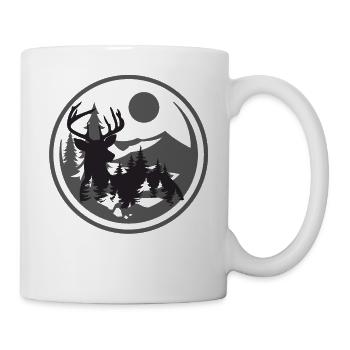 chasse chasse hunting père fils Deer forêt cerfs - Mug blanc - blanc - Droite