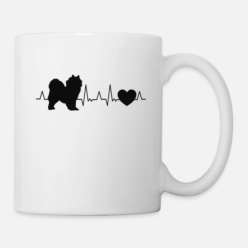 Samojede Herzschlag Schlittenhund Samojeden - Tasse - Weiß