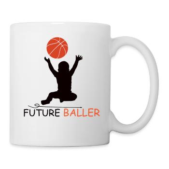 Baby Basketball Basketballer Kind Geschenk - Tasse - Weiß - Rechts