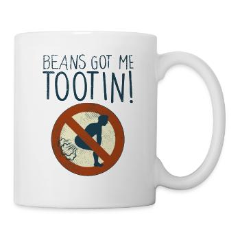 Beans Got Me Tootin fèves pups des ballonnements - Mug blanc - blanc - Droite