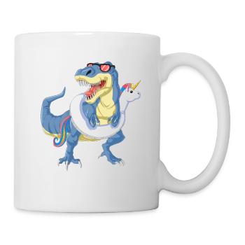Dinosaurier-Pool-Party - Tasse - Weiß - Rechts