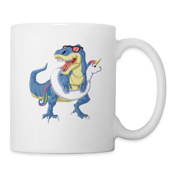 Pool Party Dinosaurier Einhorn - Tasse - Weiß - Rechts