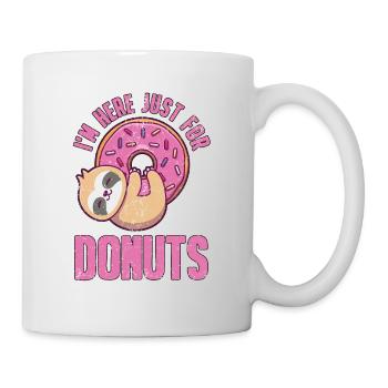 Ich bin hier für Donuts Geschenk - Tasse - Weiß - Rechts