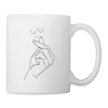 K-POP Finger Heart I Love You... K-Pop - Tasse - Weiß - Rechts