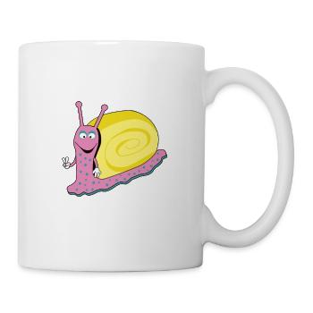 Geschenk Garten Schnecke Bin da kann losgehen - Tasse - Weiß - Rechts