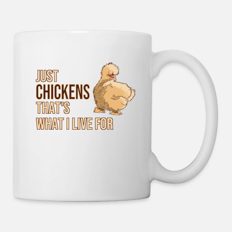 Poulets de poulet soie Soie Soie Cadeau De Poulet - Mug blanc - blanc