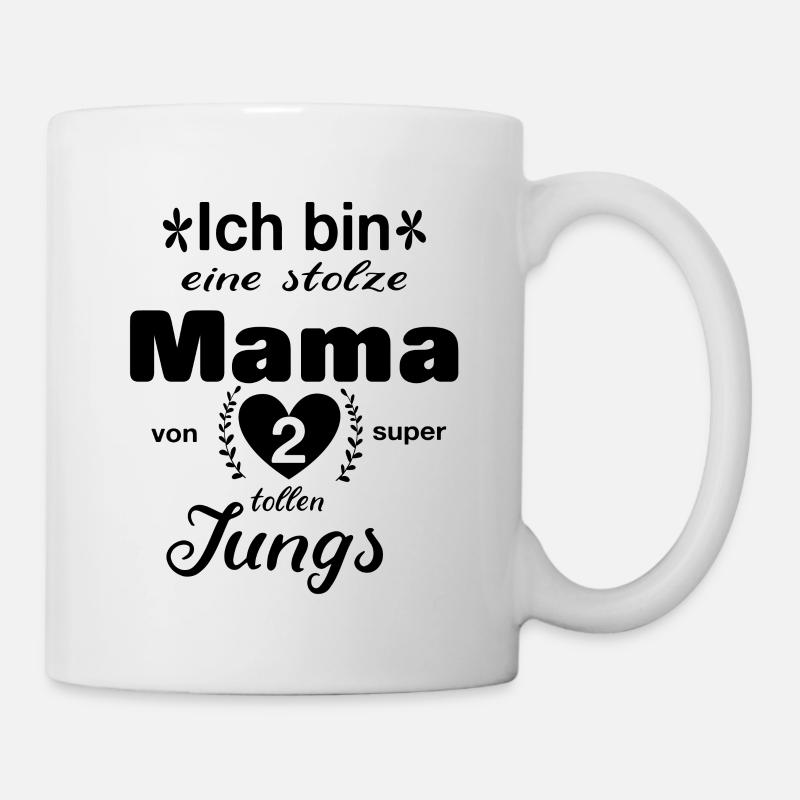 Stolze Mama Geschenk 2 Jungen Muttertag Kinder - Tasse - Weiß
