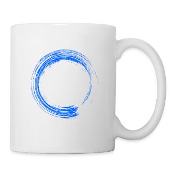 Kreis Design Bürste Blau - Tasse - Weiß - Rechts