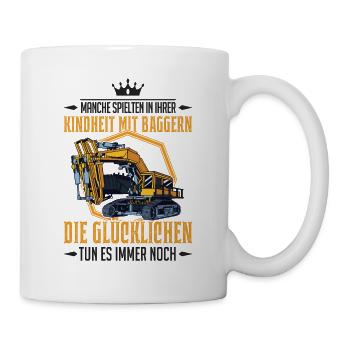 Baggerführer Bagger Spruch Baggerfahrer Geschenk - Tasse - Weiß - Rechts