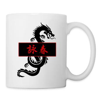 Wing Chun Ip Man Kung-Fu Drache Selbstverteidigung - Tasse - Weiß - Rechts