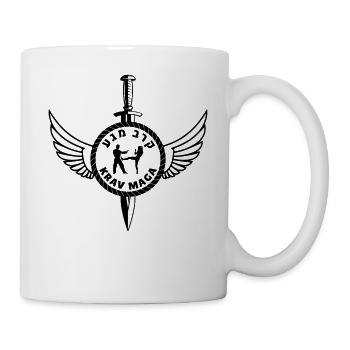 Krav Maga Martial Arts Round Sword Wing Emblem - Mug - white - Right