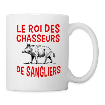 Roi des chasseurs de sangliers - Cadeau chasse - Mug blanc - blanc - Droite