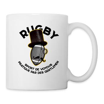 rugby un sport de voyou pratique par des gentlemen - Mug blanc - blanc - Droite