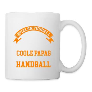 Handball Papa Handballspieler Vatertag Geschenk - Tasse - Weiß - Rechts