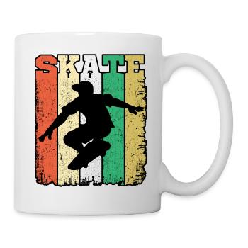 Skate Retro Vintage Skater Skateboarding Geschenk - Tasse - Weiß - Rechts