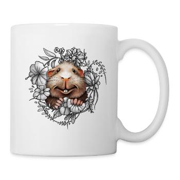 Cobayes et fleurs - Mug blanc - blanc - Droite