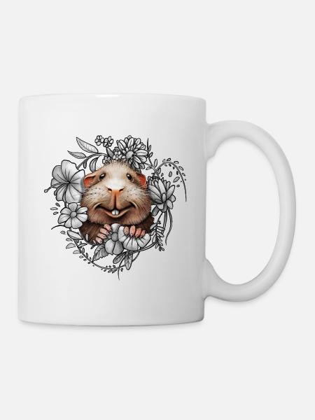 Cobayes et fleurs - Mug blanc - blanc
