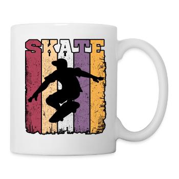 Skate Retro Vintage Skater Skateboarding Geschenk - Tasse - Weiß - Rechts
