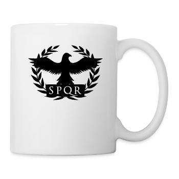 SPQR - Senatus Populus Que Romanus - Römischer Adler - Tasse - Weiß - Rechts