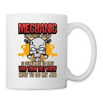 Voiture mécanicien métier drôle rengaine cadeau - Mug blanc - blanc - Droite