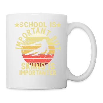 School Is Important Skiing Important Skier Hiver - Mug blanc - blanc - Droite