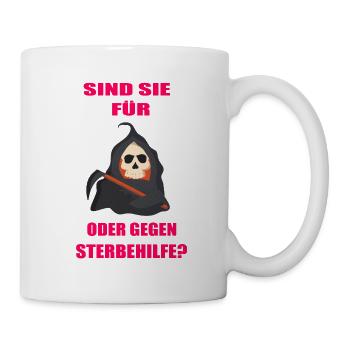 Tod Sensenmann Sense Sterbehilfe - Tasse - Weiß - Rechts