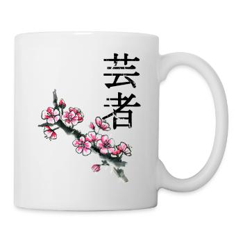 Fuchs Japan Asien Bambus Sonne Kanji Natur Geisha - Tasse - Weiß - Rechts