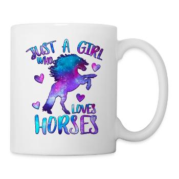 Just a girl who loves horses - Mug blanc - blanc - Droite