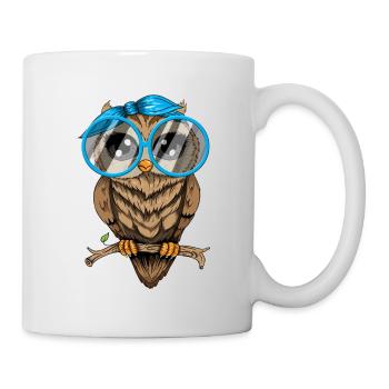Eule ich mag halt Eulen Nerd Brille Crazy Owl Lady - Tasse - Weiß - Rechts