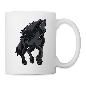 Friesenpferd Pferdeliebhaber Geschenk - Tasse - Weiß - Rechts