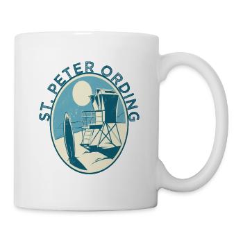 St. Peter Ording Nordsee Urlaub Segeln Surfen - Tasse - Weiß - Rechts