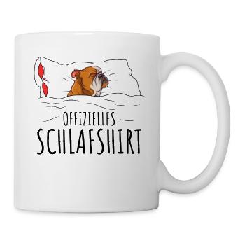Englische Bulldogge - Tasse - Weiß - Rechts