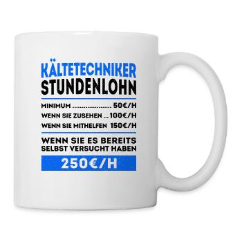 Technicien frigorifique Salaire horaire Climatiseur Proverbe - Mug blanc - blanc - Droite