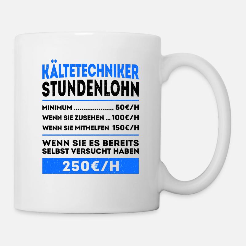 Refrigeration technician hourly wage air conditioning technician saying - Mug - white