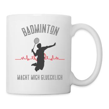 Badminton Federball macht mich glücklich - Tasse - Weiß - Rechts