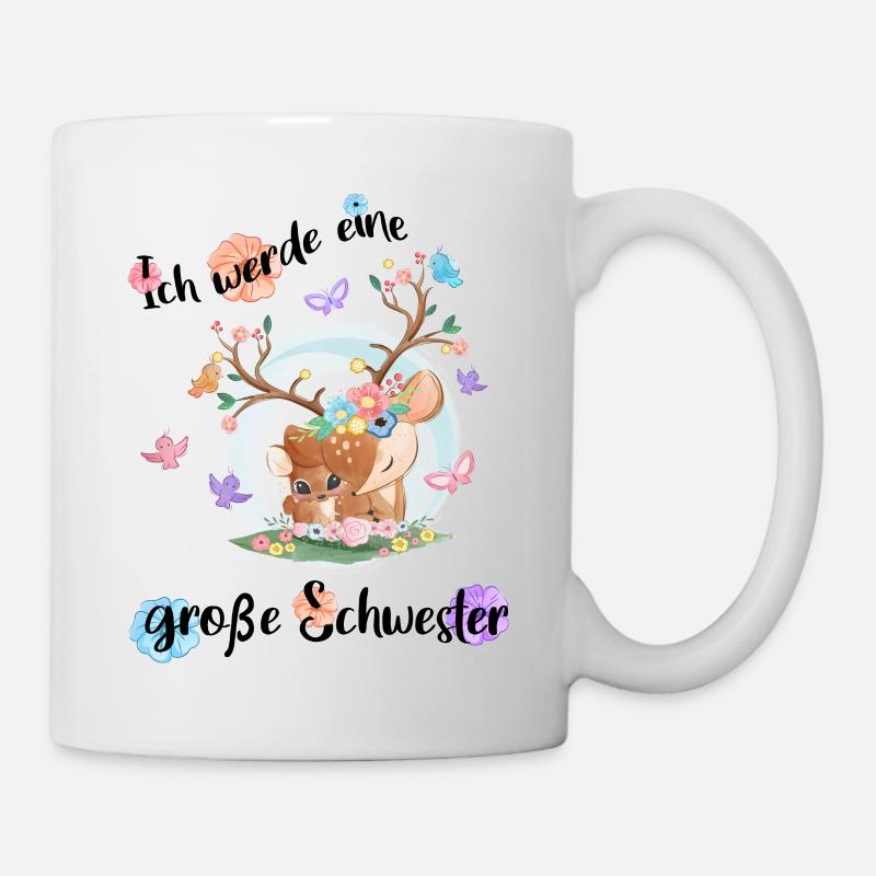 Nachwuchs verkünden Ich werde große Schwester 2022 - Tasse - Weiß